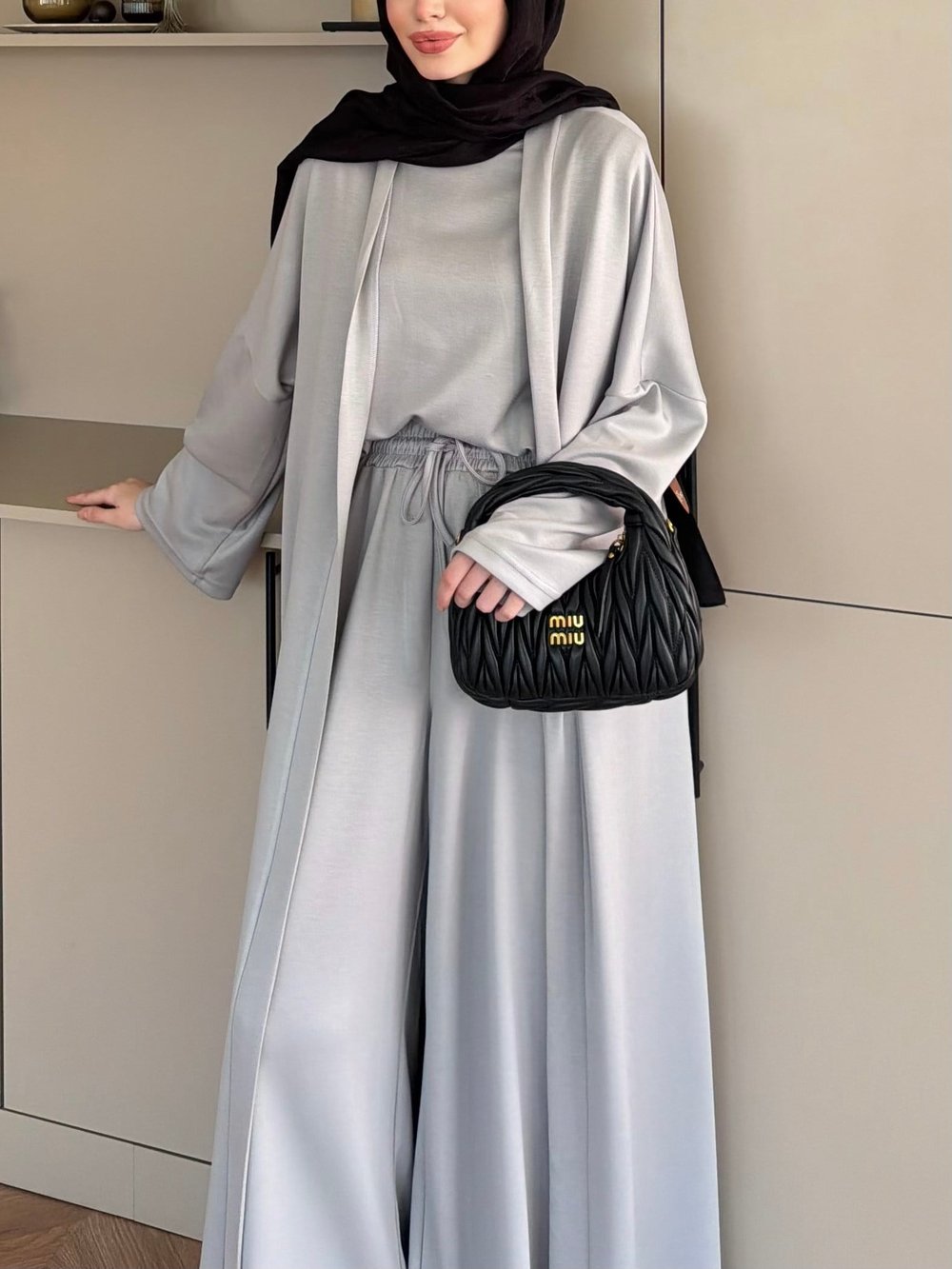 Ekin Kimono Pantolonlu Takım Gri (4510)