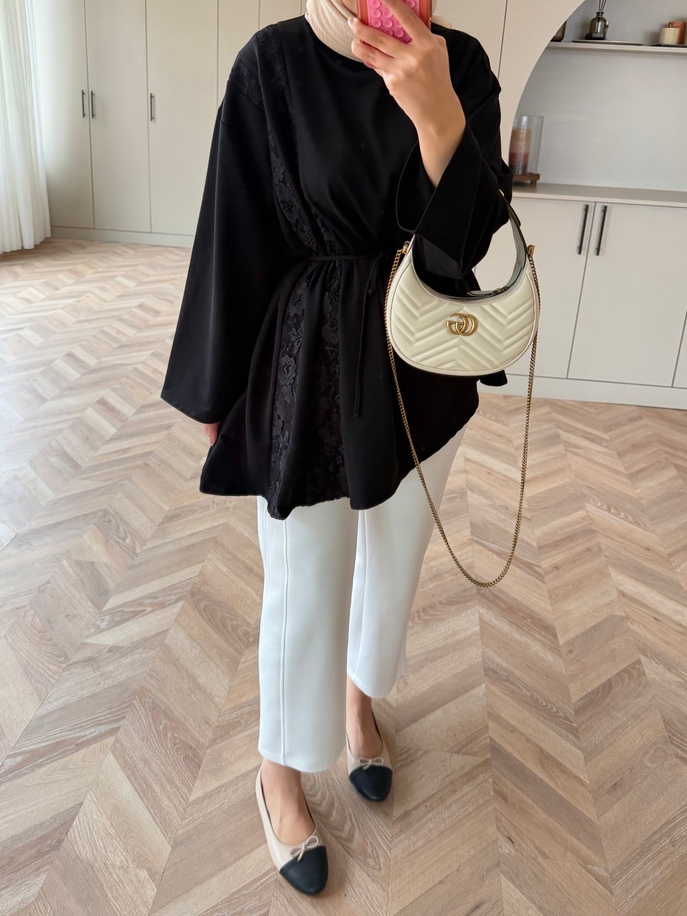 Ela Dantel Detaylı Sweat Siyah (3597)