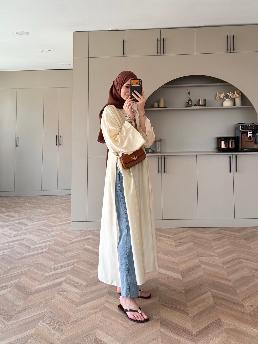 Ely Çizgili Saten Yırtmaçlı Bluz Butteryellow (4536)