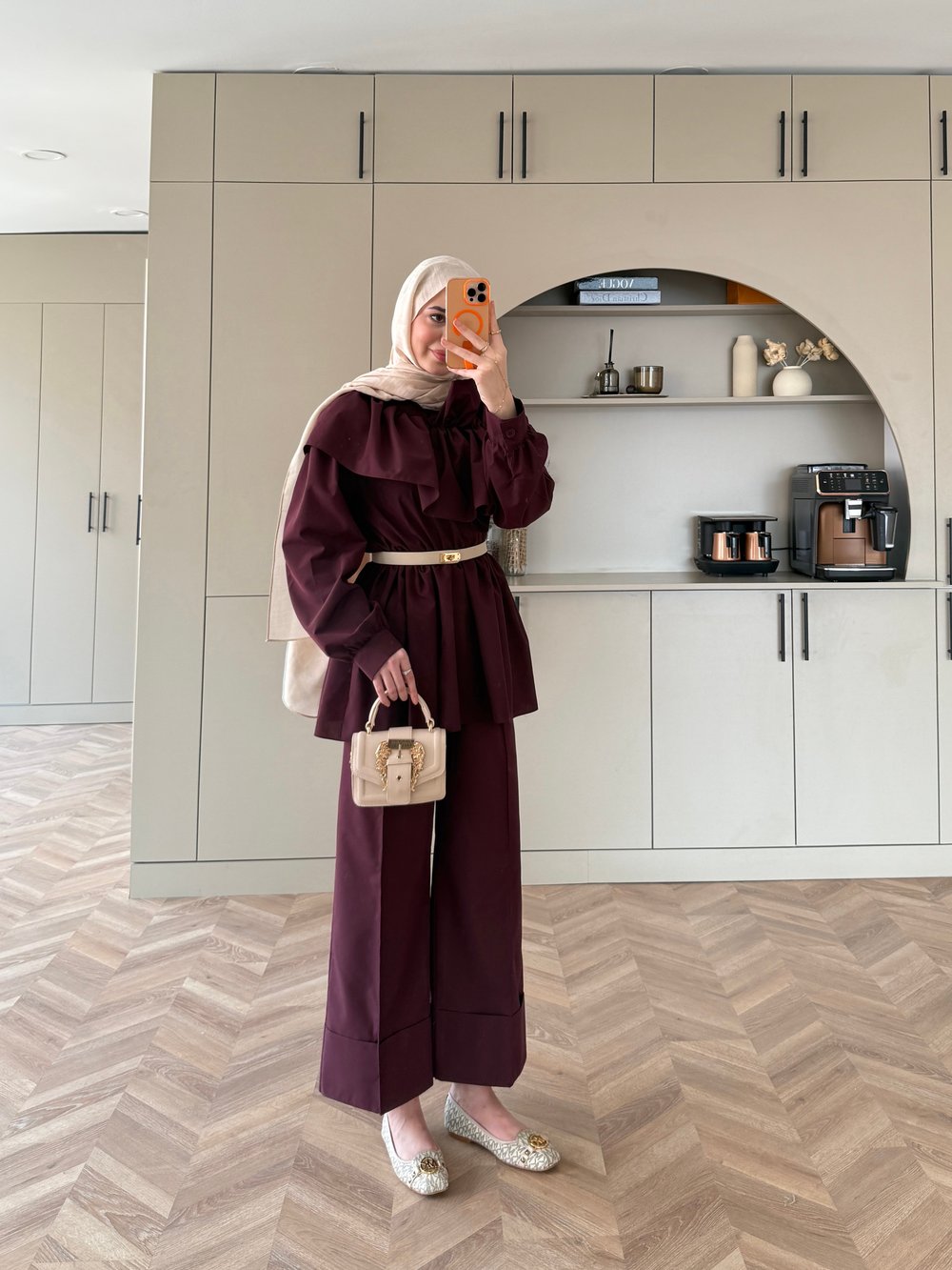 Evelia Fırfırlı Pantolon Takım Mürdüm (549)