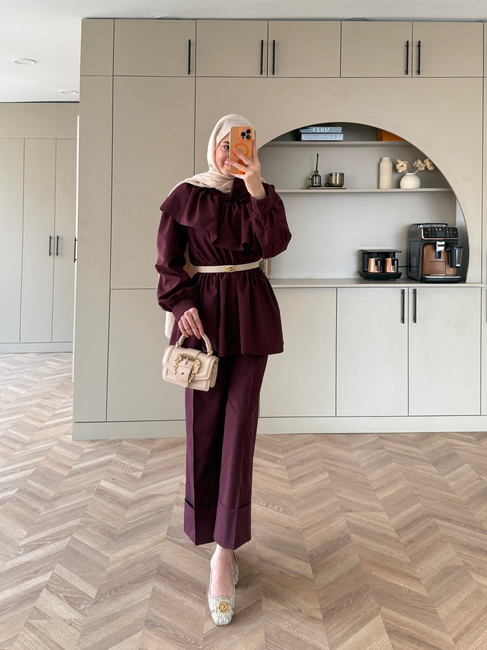 Evelia Fırfırlı Pantolon Takım Mürdüm (549)