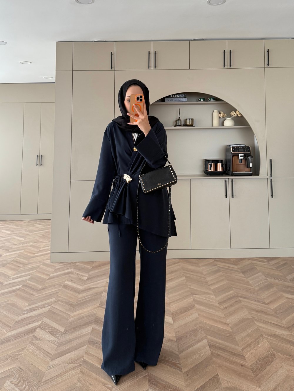 Farbo Yandan Bağlamalı Broşlu Cupra Takım Lacivert (4413)