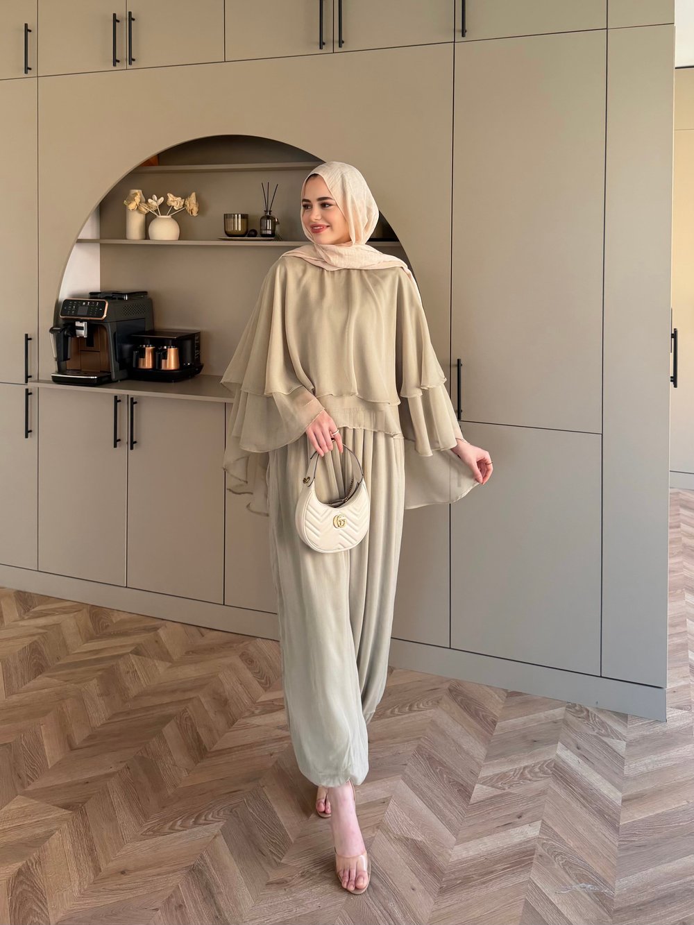Feely Yarasa Kol Pantolonlu Takım Yeşil (5799)