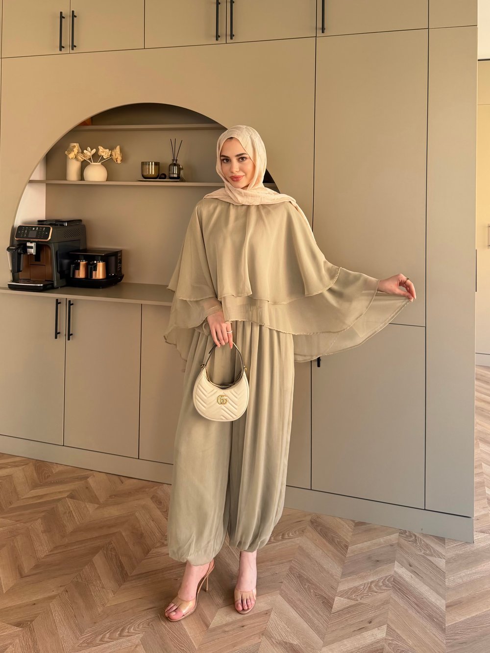 Feely Yarasa Kol Pantolonlu Takım Yeşil (5799)