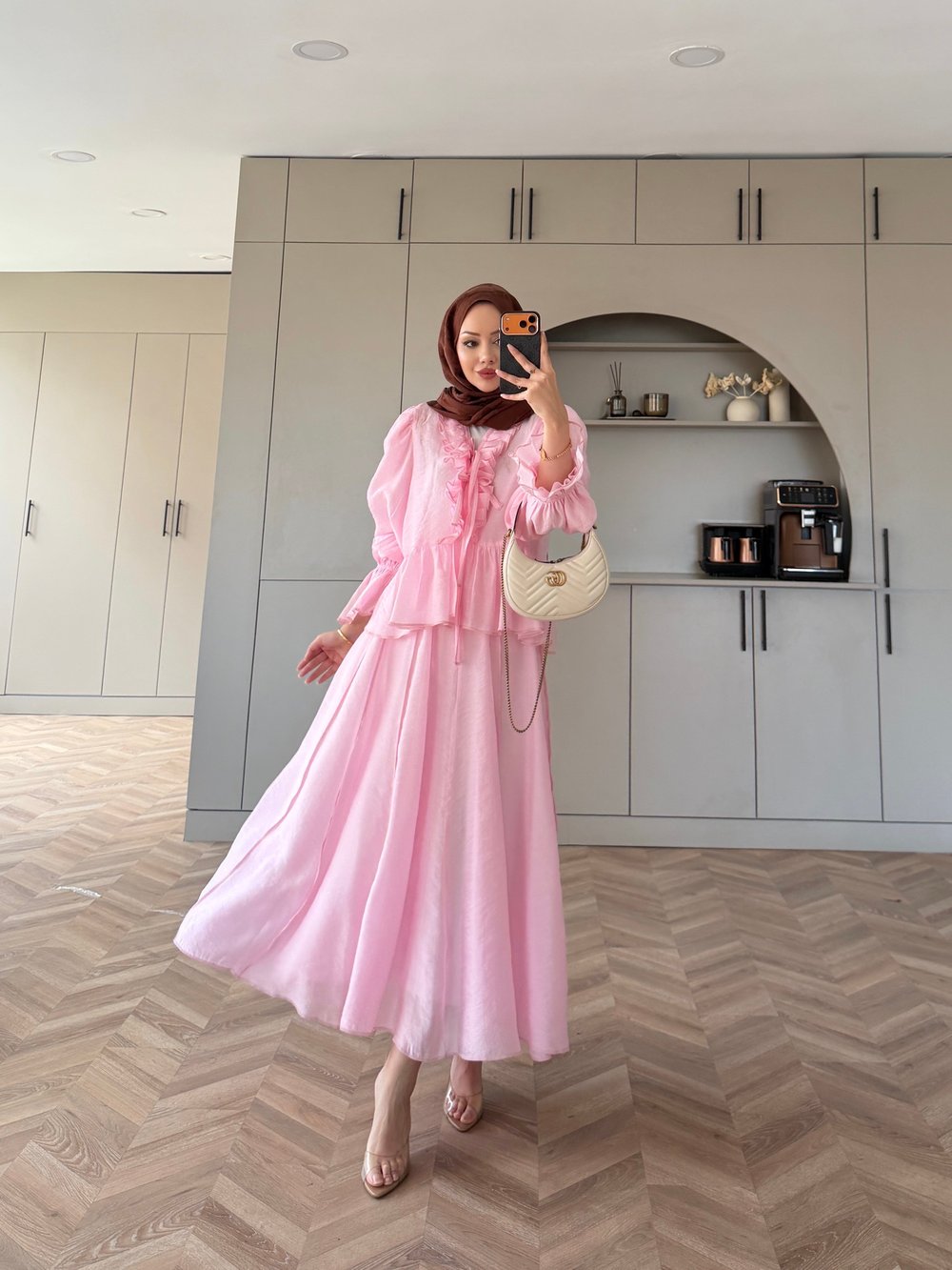 Felis Fırfırlı Etekli Takım Pembe 