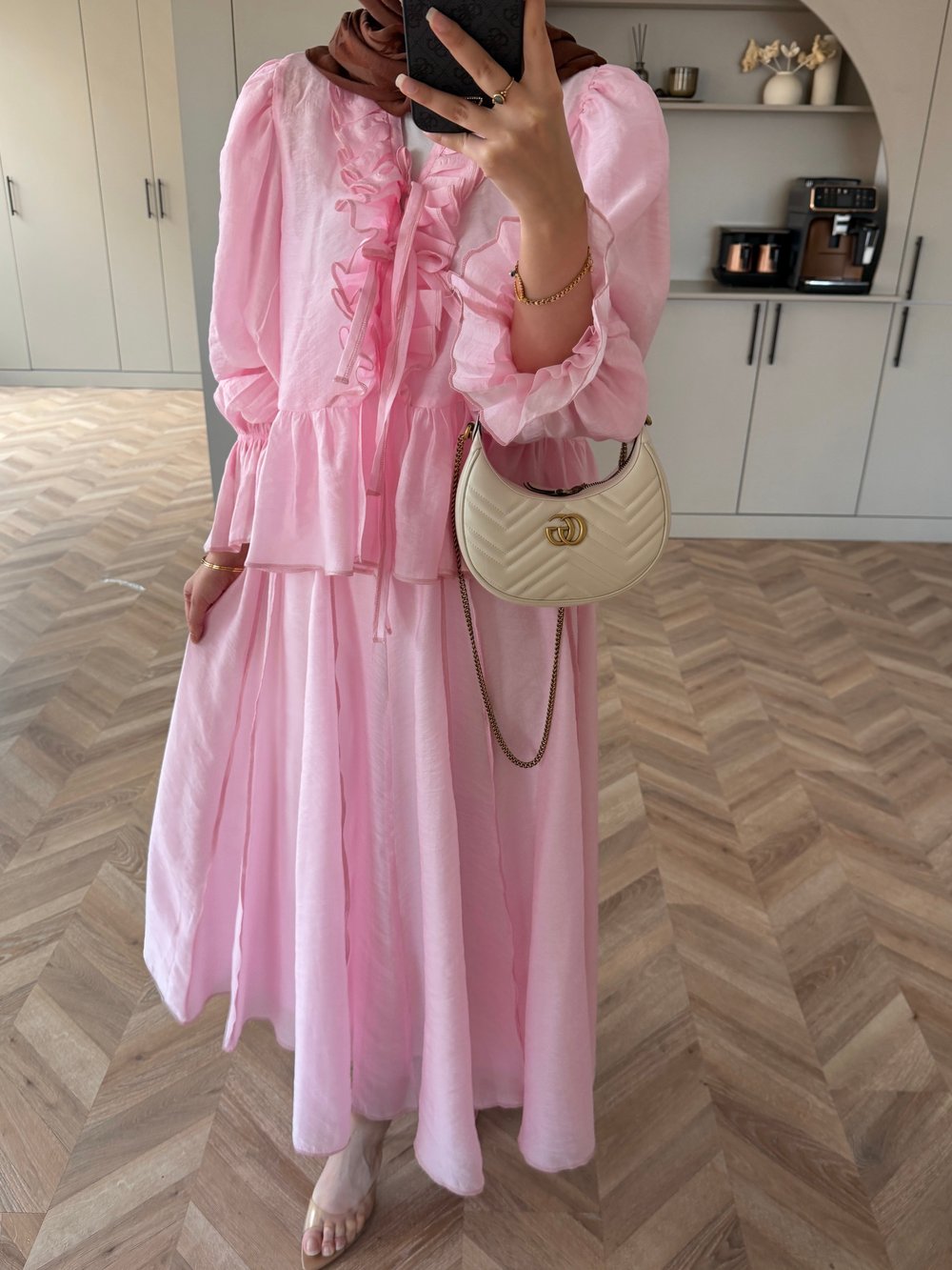 Felis Fırfırlı Etekli Takım Pembe 