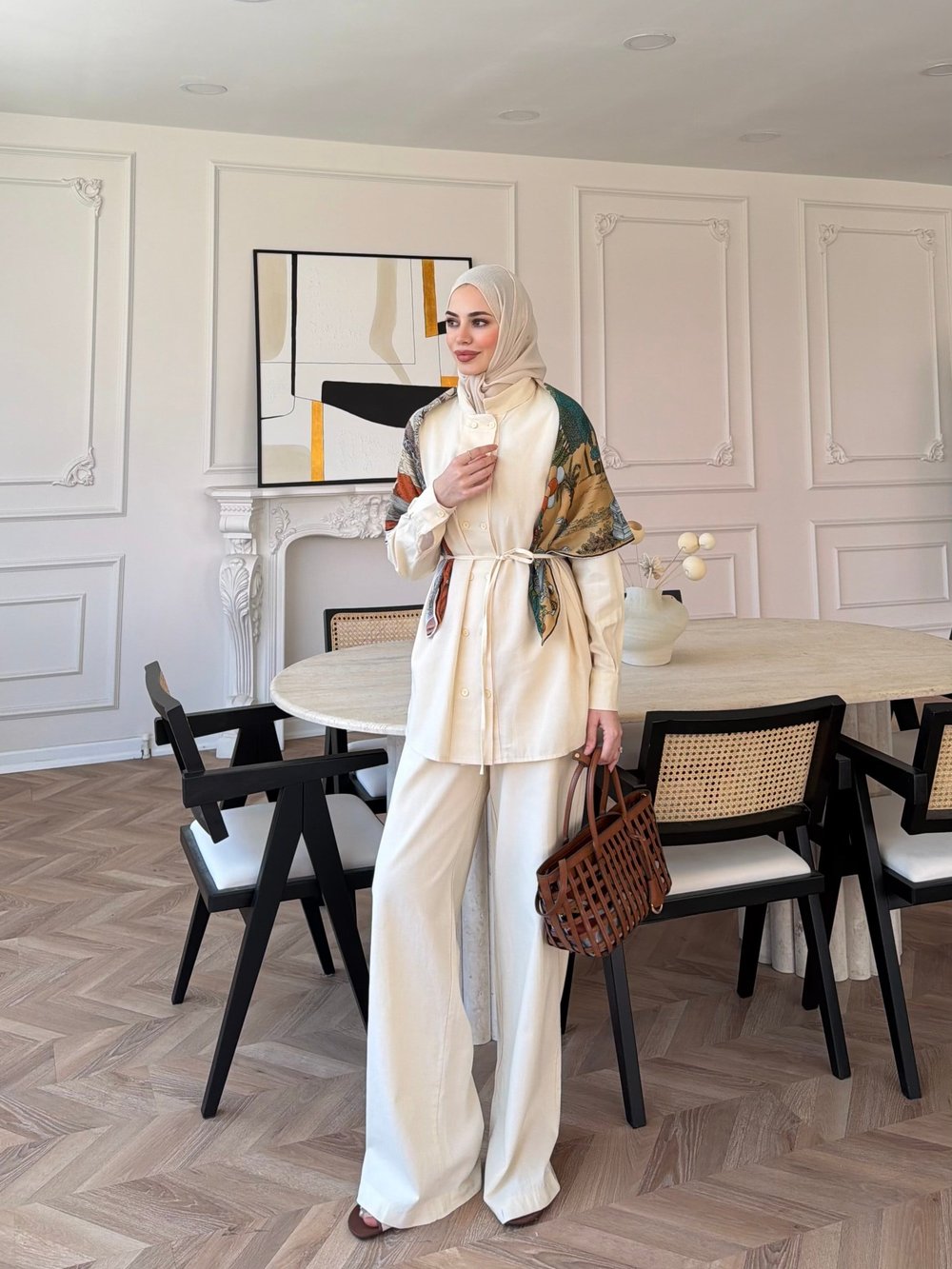 Flint Düğme Detaylı Pantolonlu Takım Bej (4517)