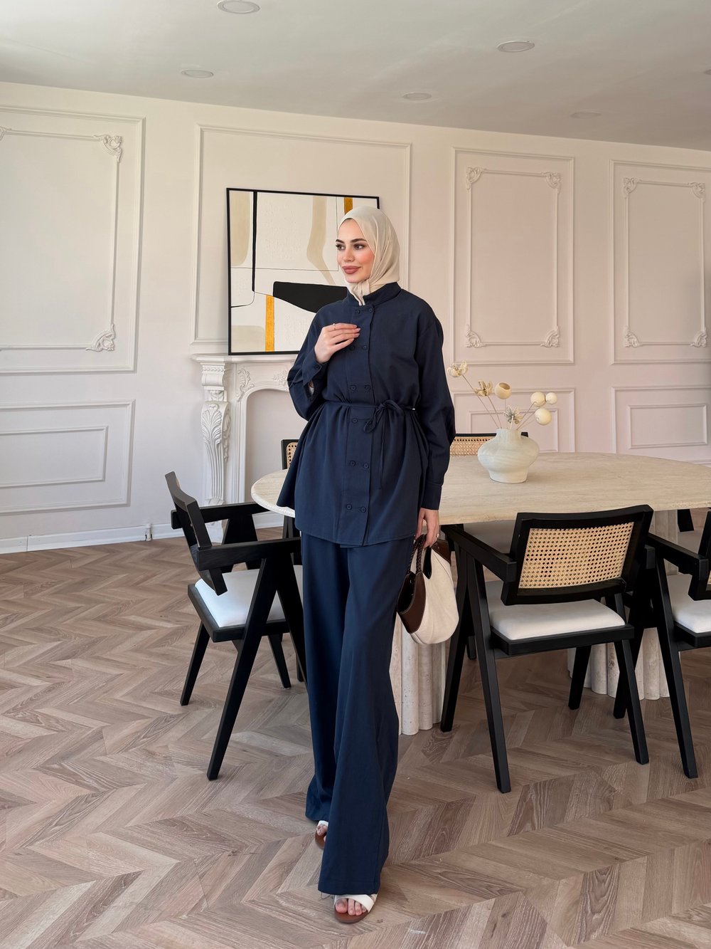 Flint Düğmeli Pantolonlu Takım Lacivert (4517)