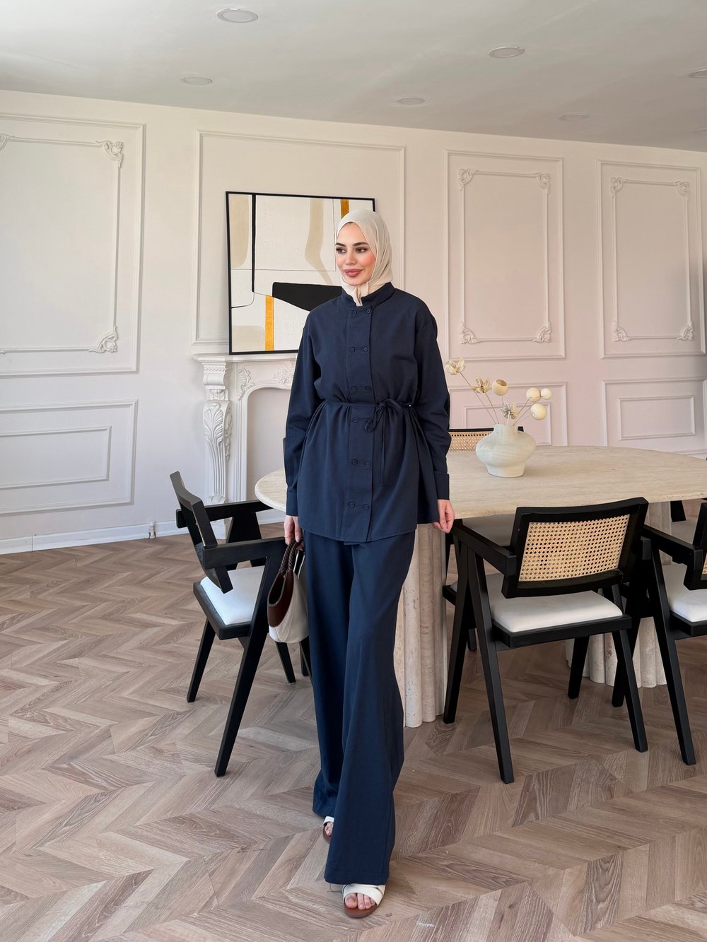 Flint Düğmeli Pantolonlu Takım Lacivert (4517)