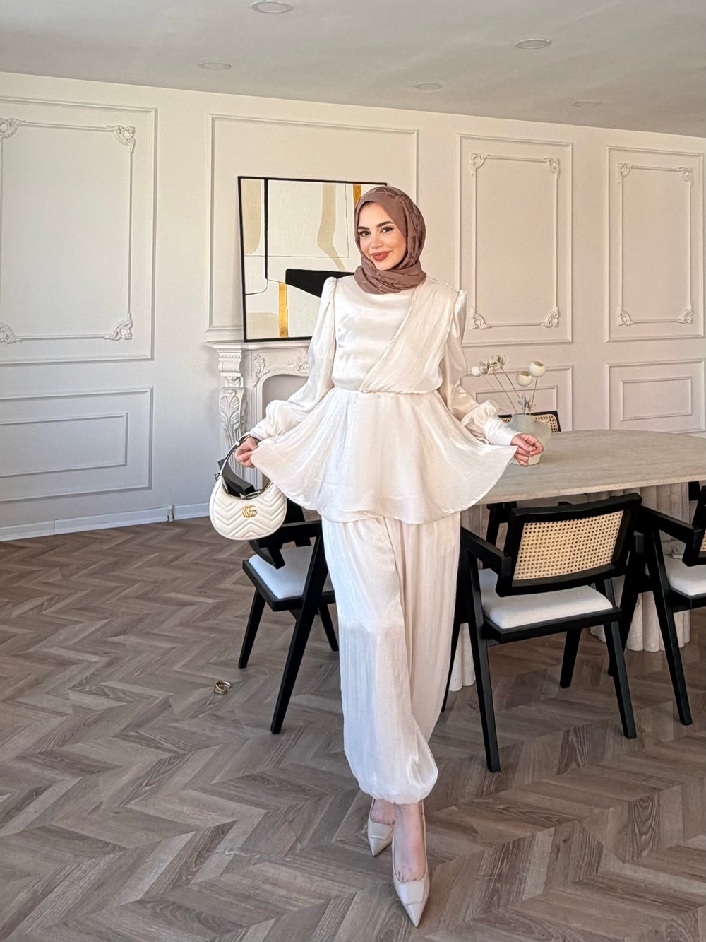 Flora Janjan Pantolon Takım Bej (5787)