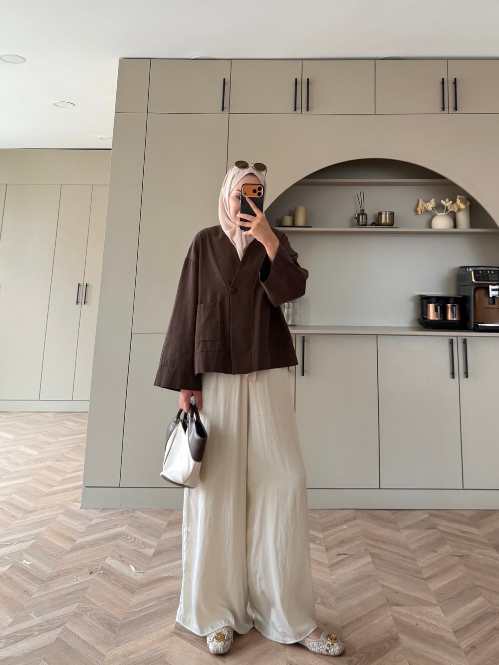 Front Düğmeli Bluz Kahve (5461)