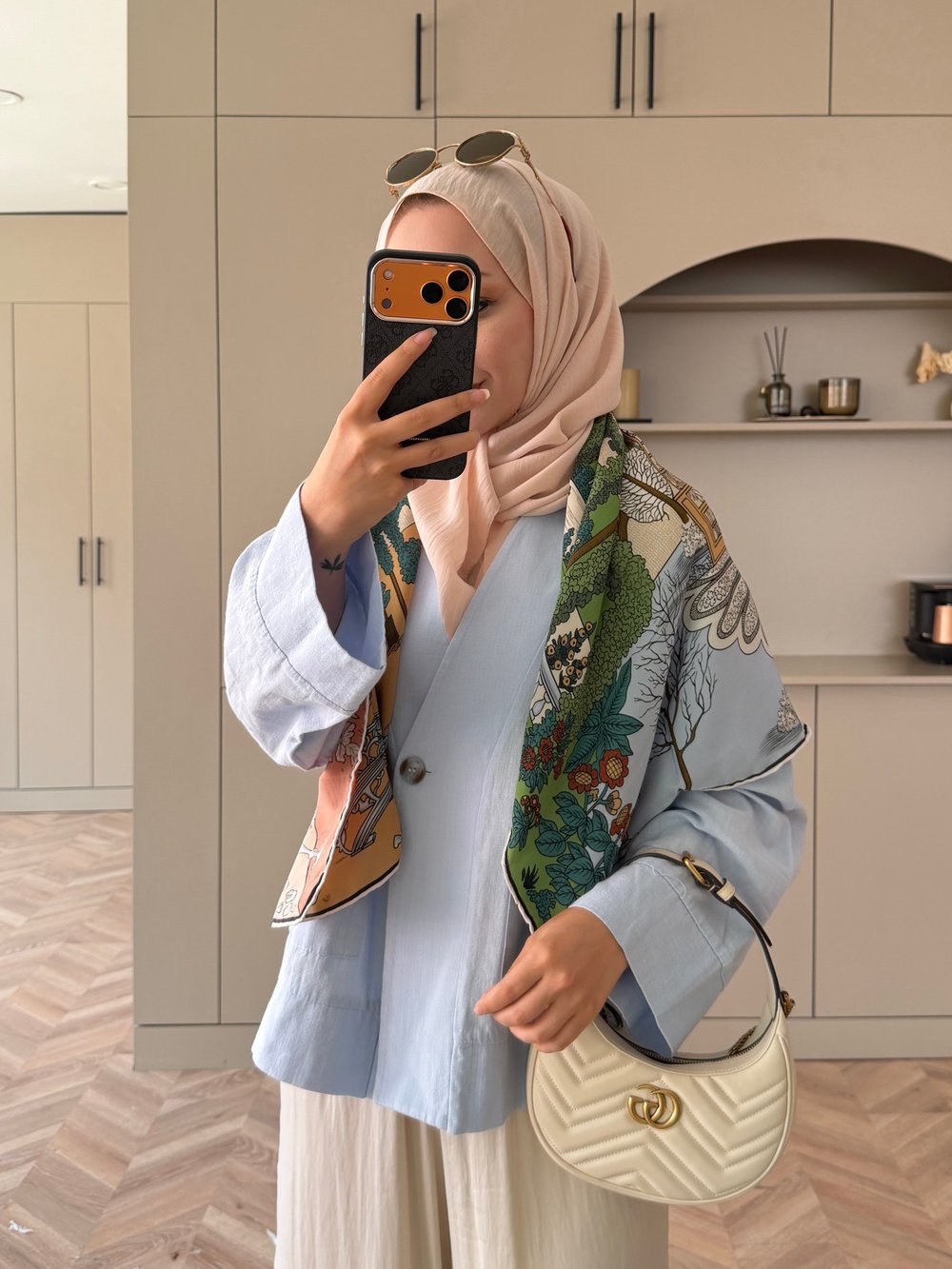 Front Düğmeli Bluz Mavi (5461)