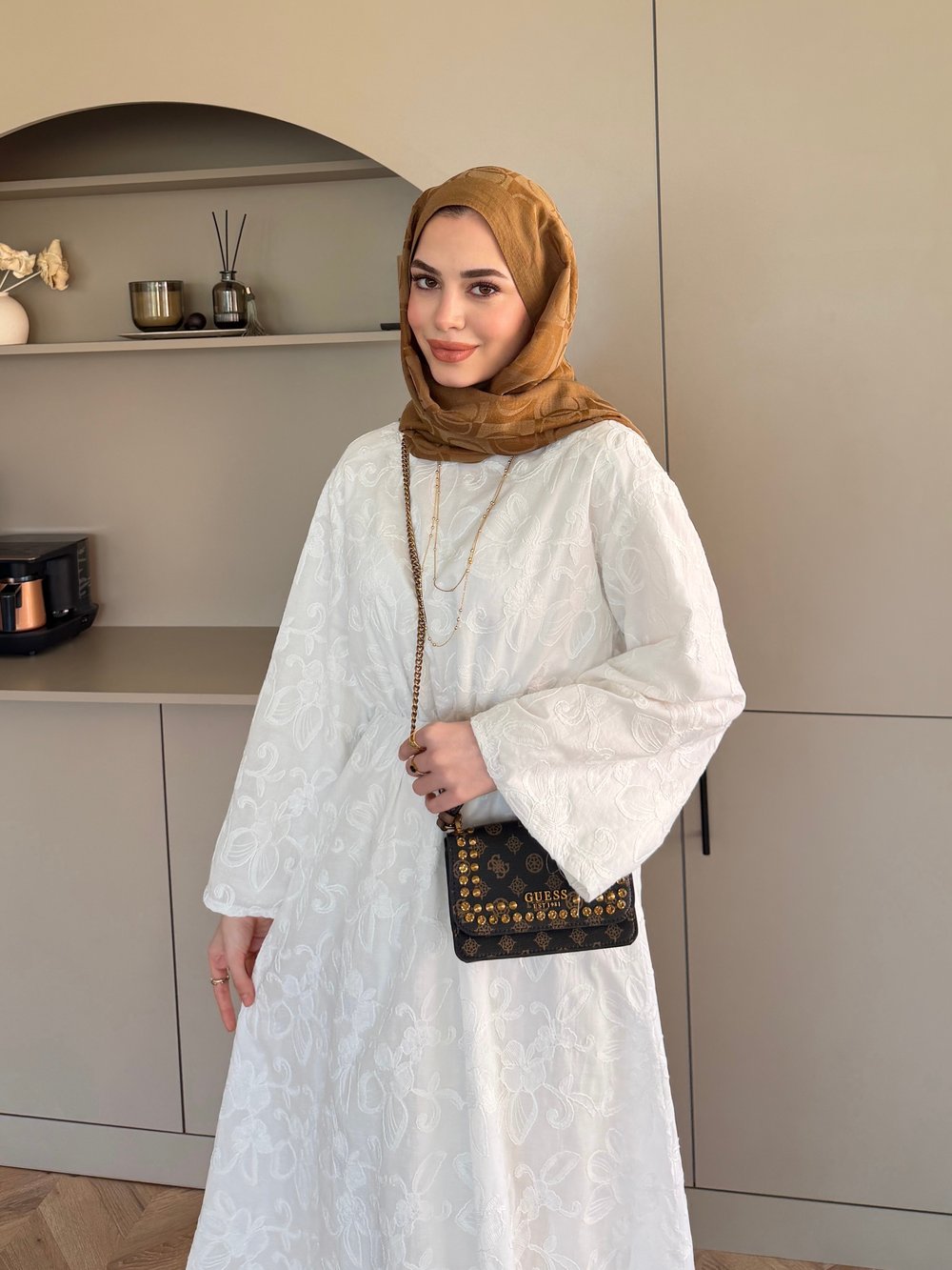 Fuya Brode Elbise Beyaz (4494)