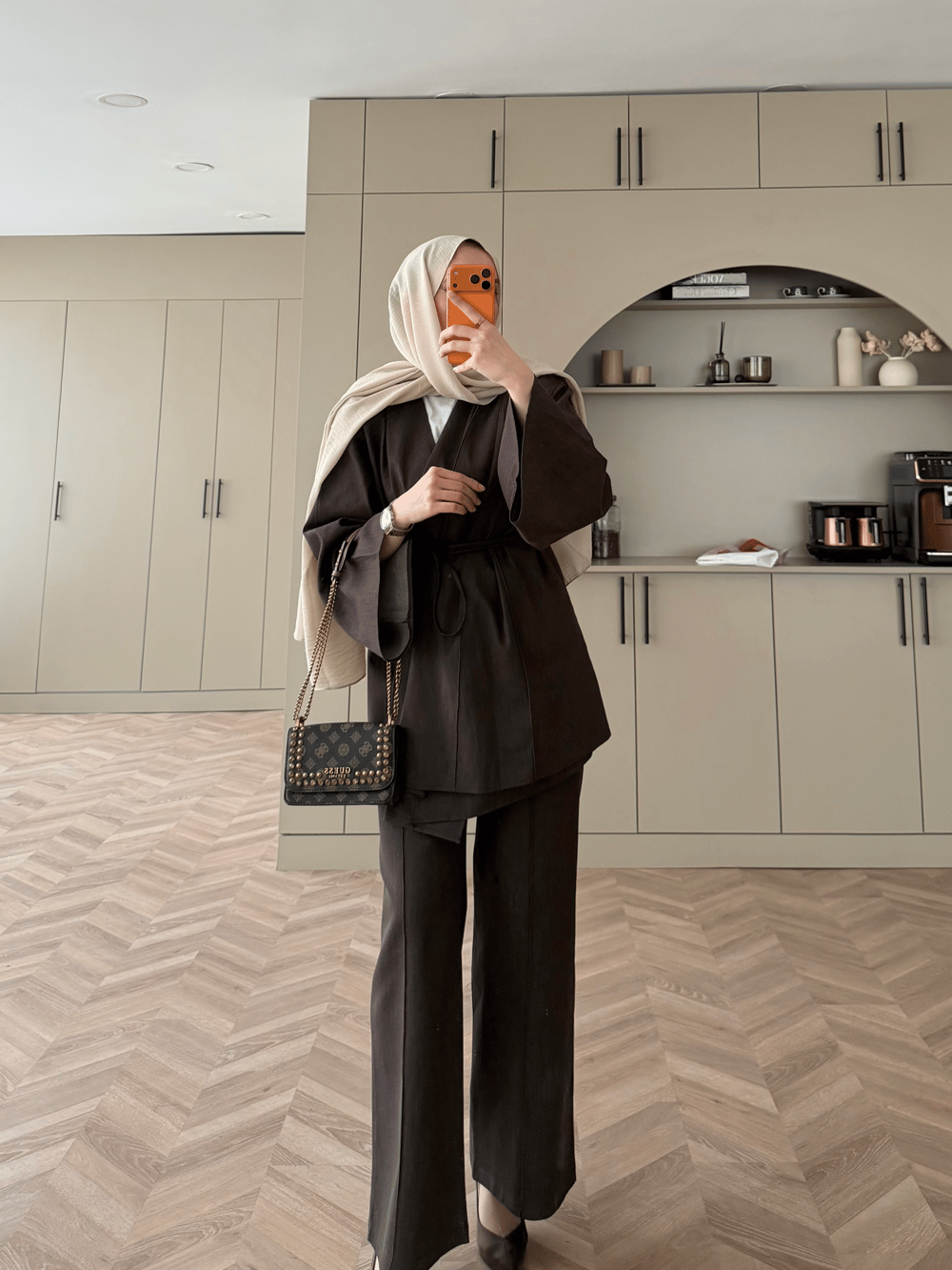 Garance Kruvaze Pantolonlu Kot Takım Acı Kahve (2367)