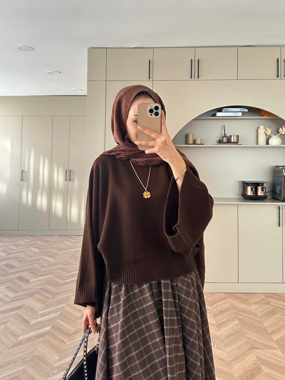 Geniş Kollu Kazak Acı Kahve