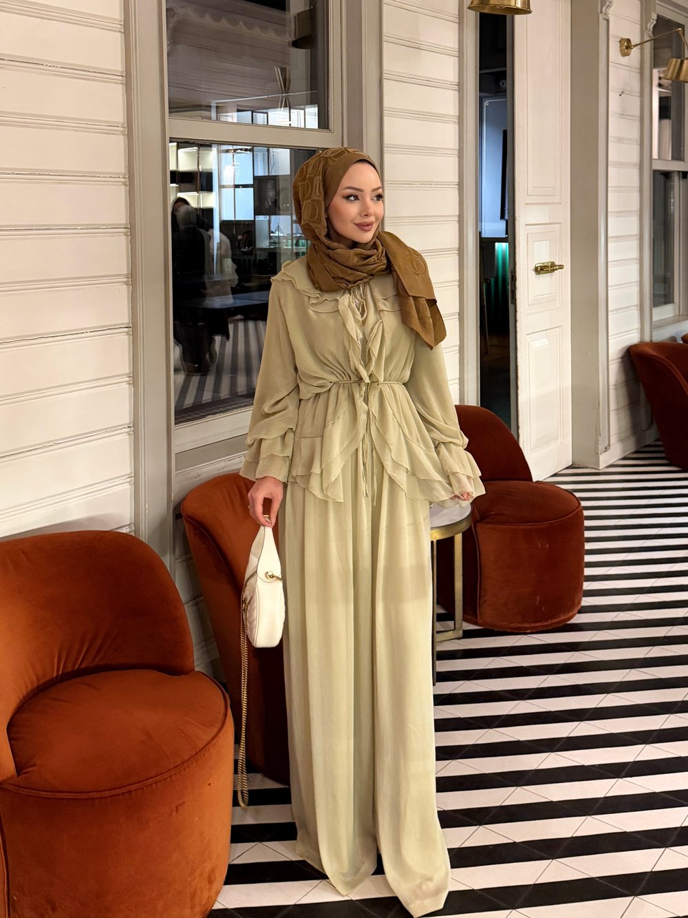 Ghalia Şifon Pantolonlu Takım Butteryellow