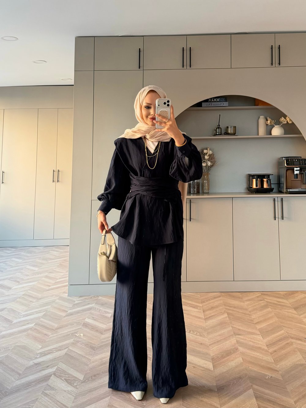Helena Modal Gofre Pantolonlu Takım Lacivert (8016)