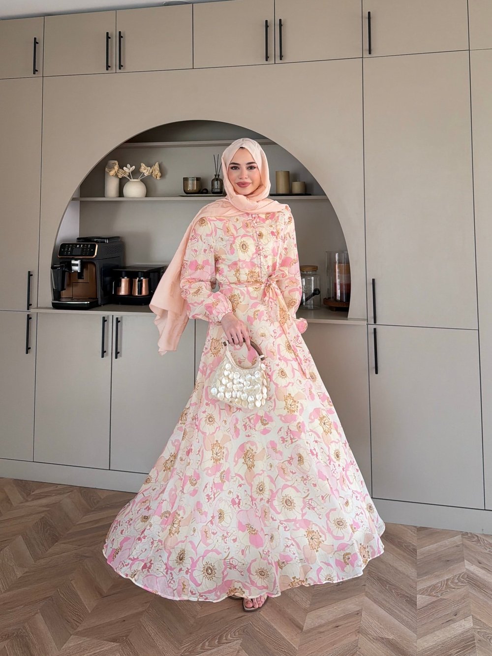 Hera Asimetrik Kesim Elbise Pembe (26171)