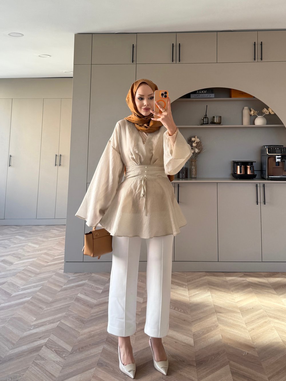 İnci Beli Büzgülü Gömlek Lacivert (26014)