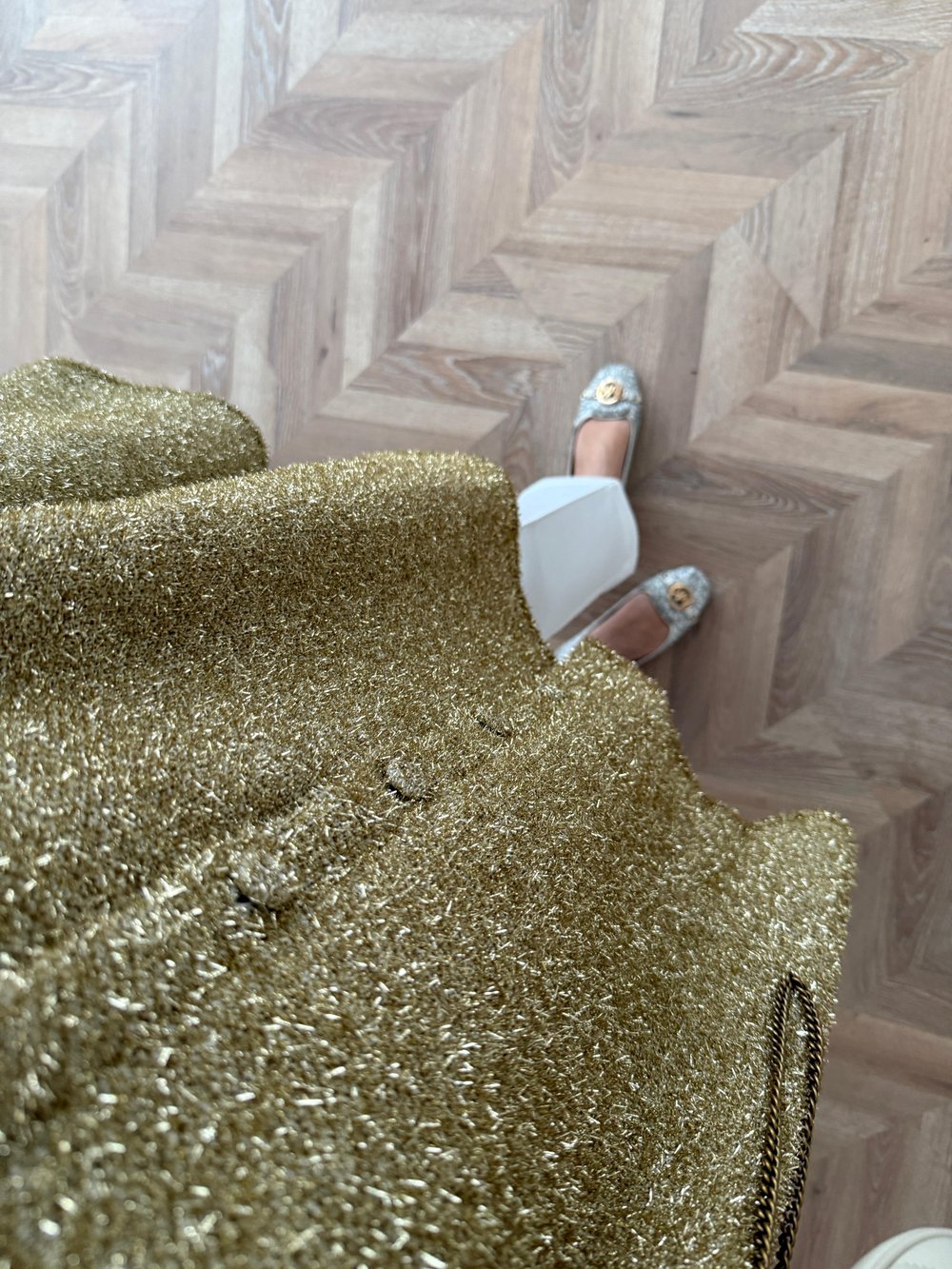 Kapüşonlu Simli Hırka Gold