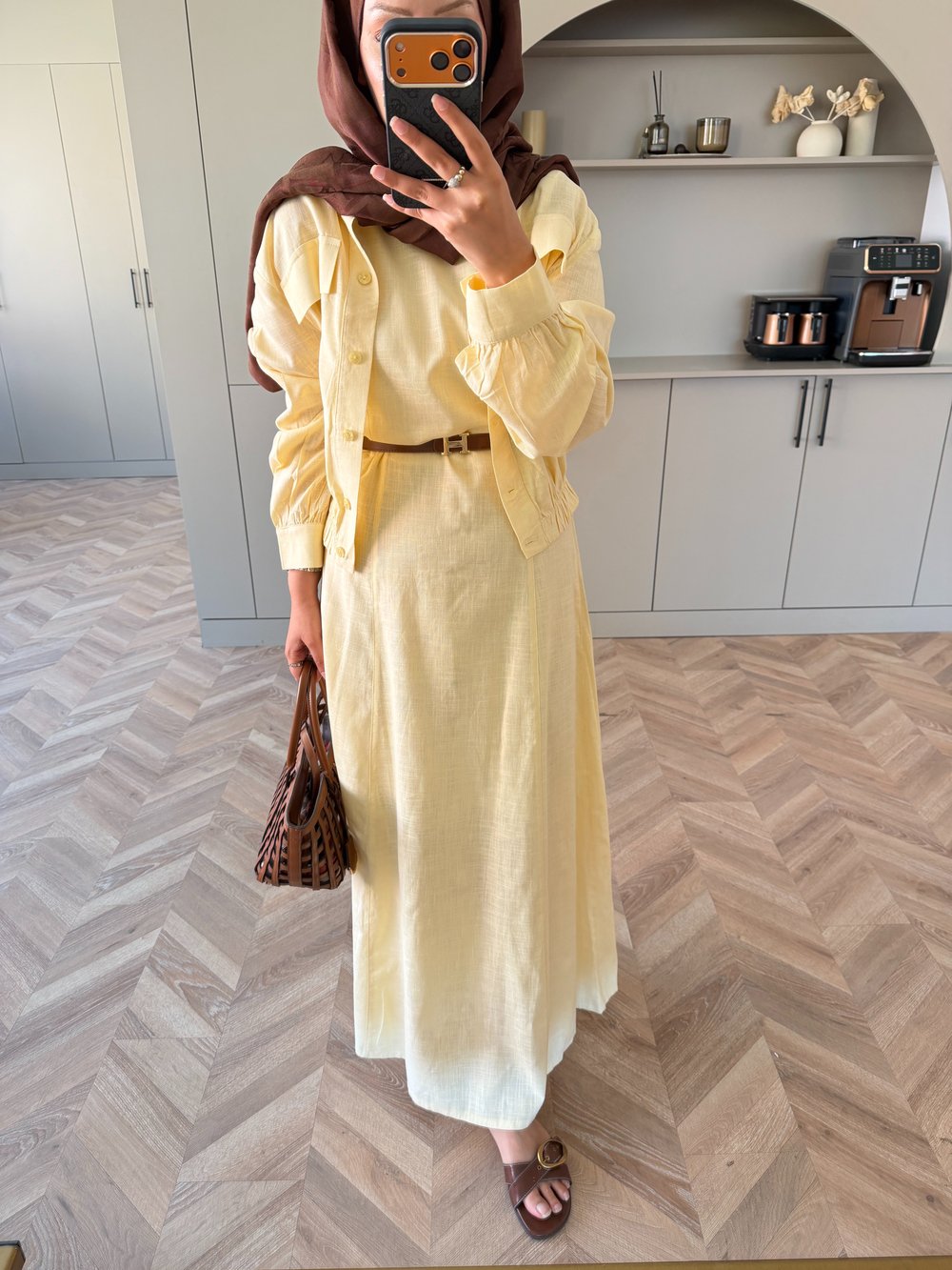 Karya Ceketki Keten Elbise Butteryellow (4539)