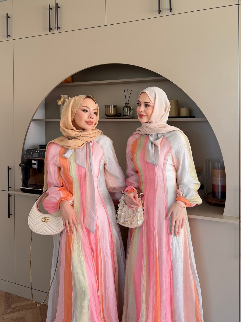 Ketty Renkli Bloklu Elbise (849)