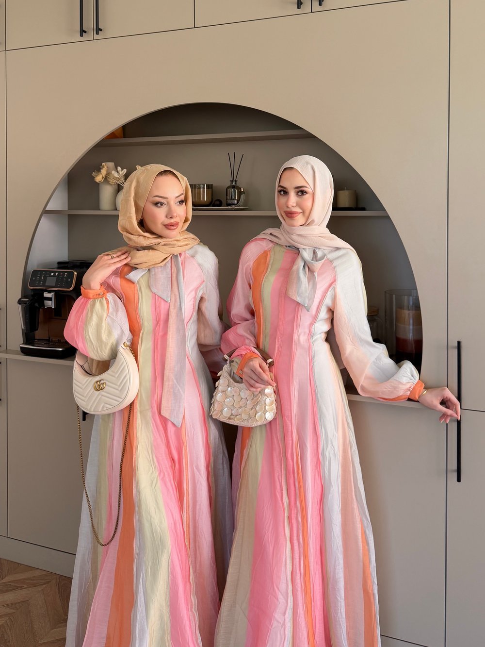  Ketty Renkli Bloklu Elbise (849)