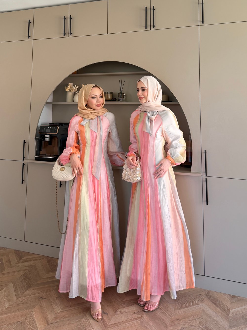  Ketty Renkli Bloklu Elbise (849)