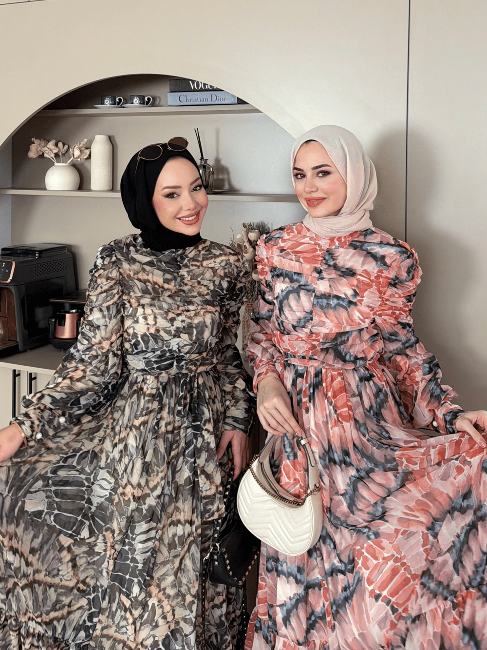 Larisa Drapeli Şifon Elbise Pembe (5720)