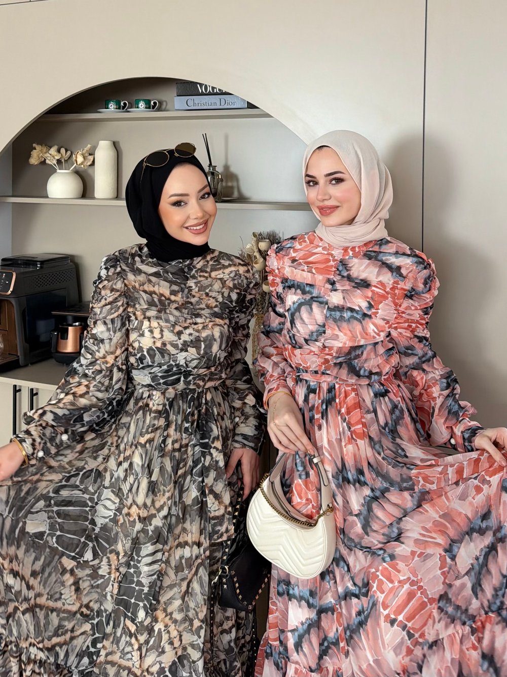 Larisa Drapeli Şifon Elbise Siyah (5720)
