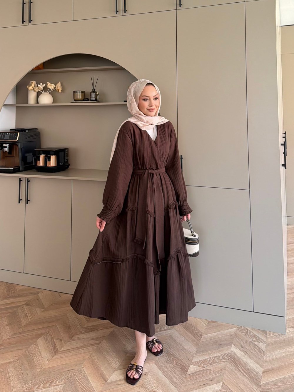 Lavin Müslin Elbise Acı Kahve (4496)