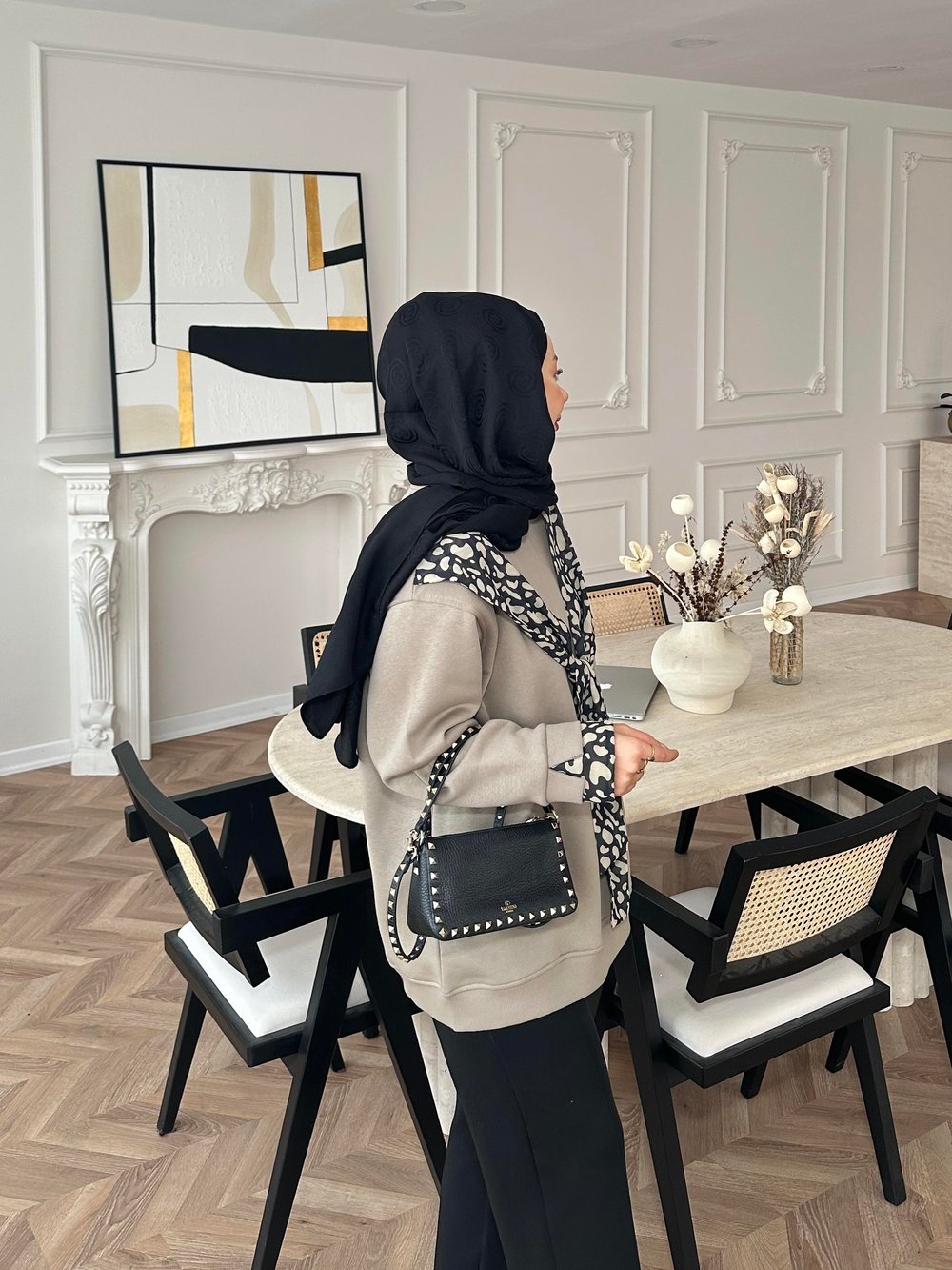 Leopar Atkı Detaylı Sweat Vizon