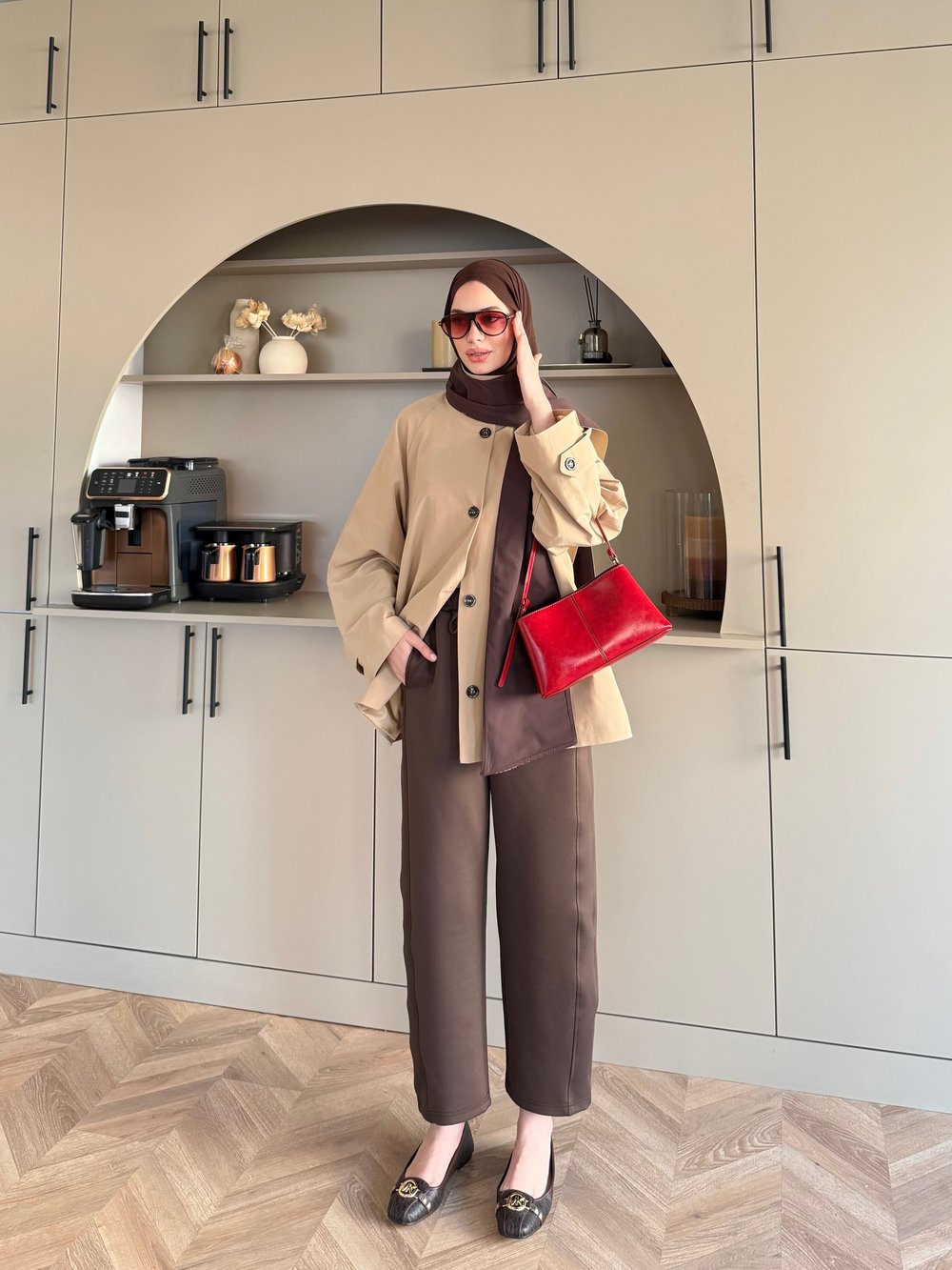 Leya Atkı Detaylı Trenç Bej (4576)