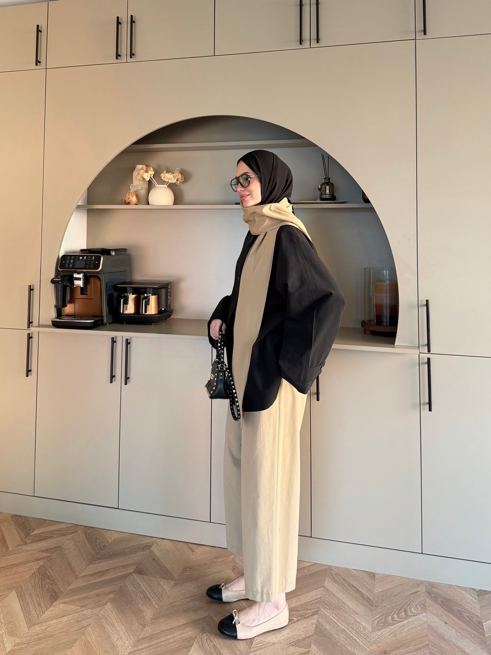 Leya Atkı Detaylı Trenç Siyah (4576)