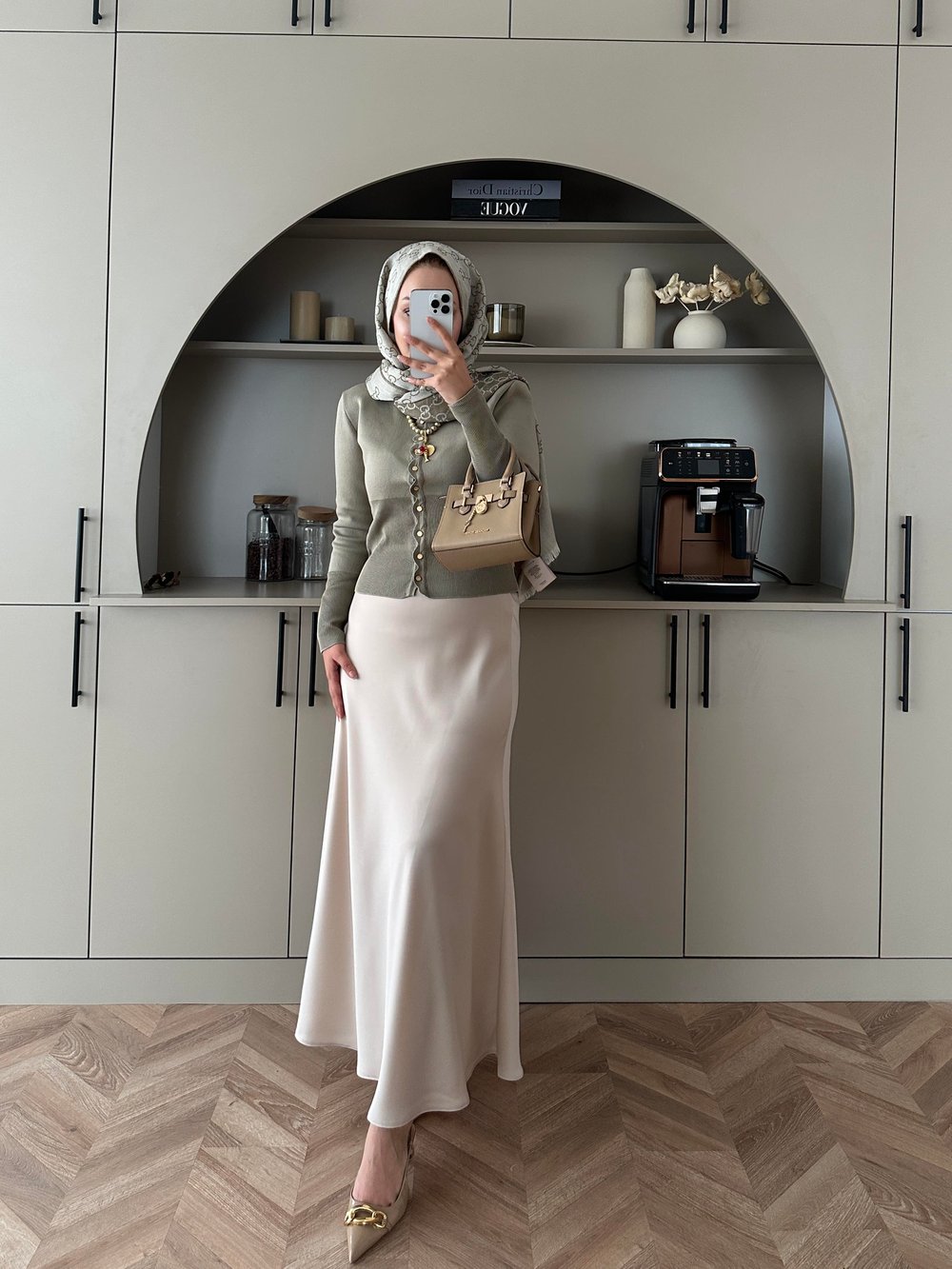 Leyna Çelik Örme Hırka Vizon