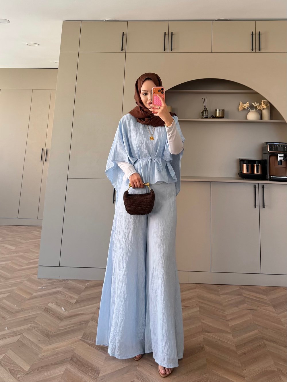 Lilas Asimetrik Pantolon Takım Mavi (4479)