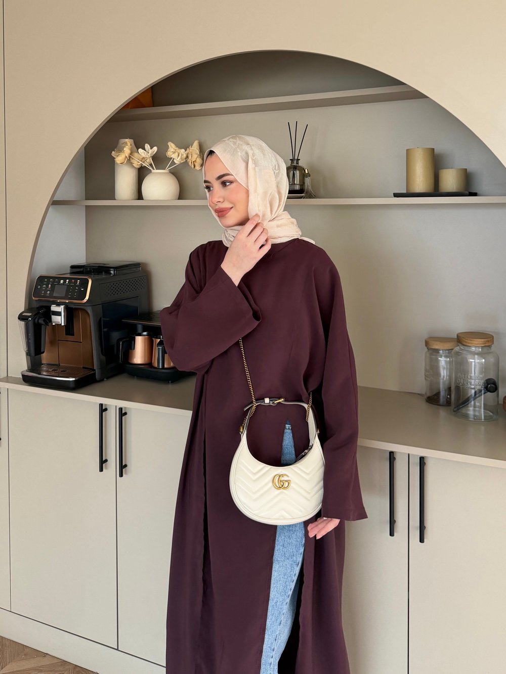 Lina Yırtmaçlı Bluz Bordo (4507)
