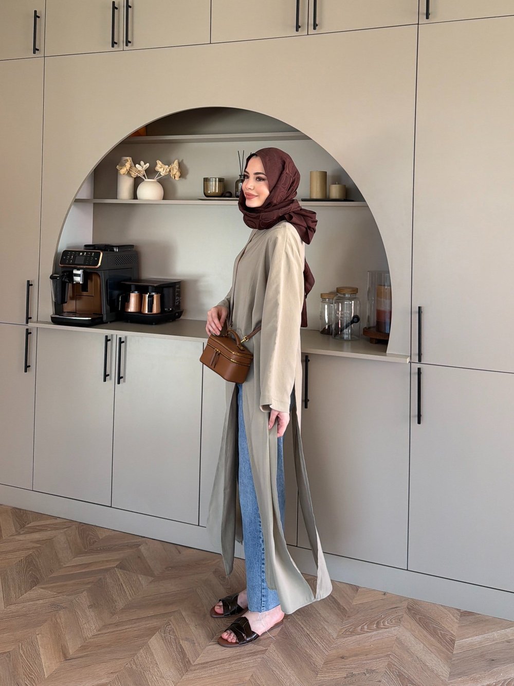 Lina Yırtmaçlı Bluz Haki (4507)