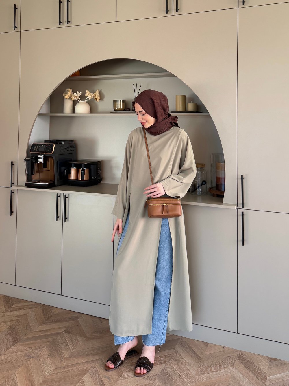 Lina Yırtmaçlı Bluz Haki (4507)