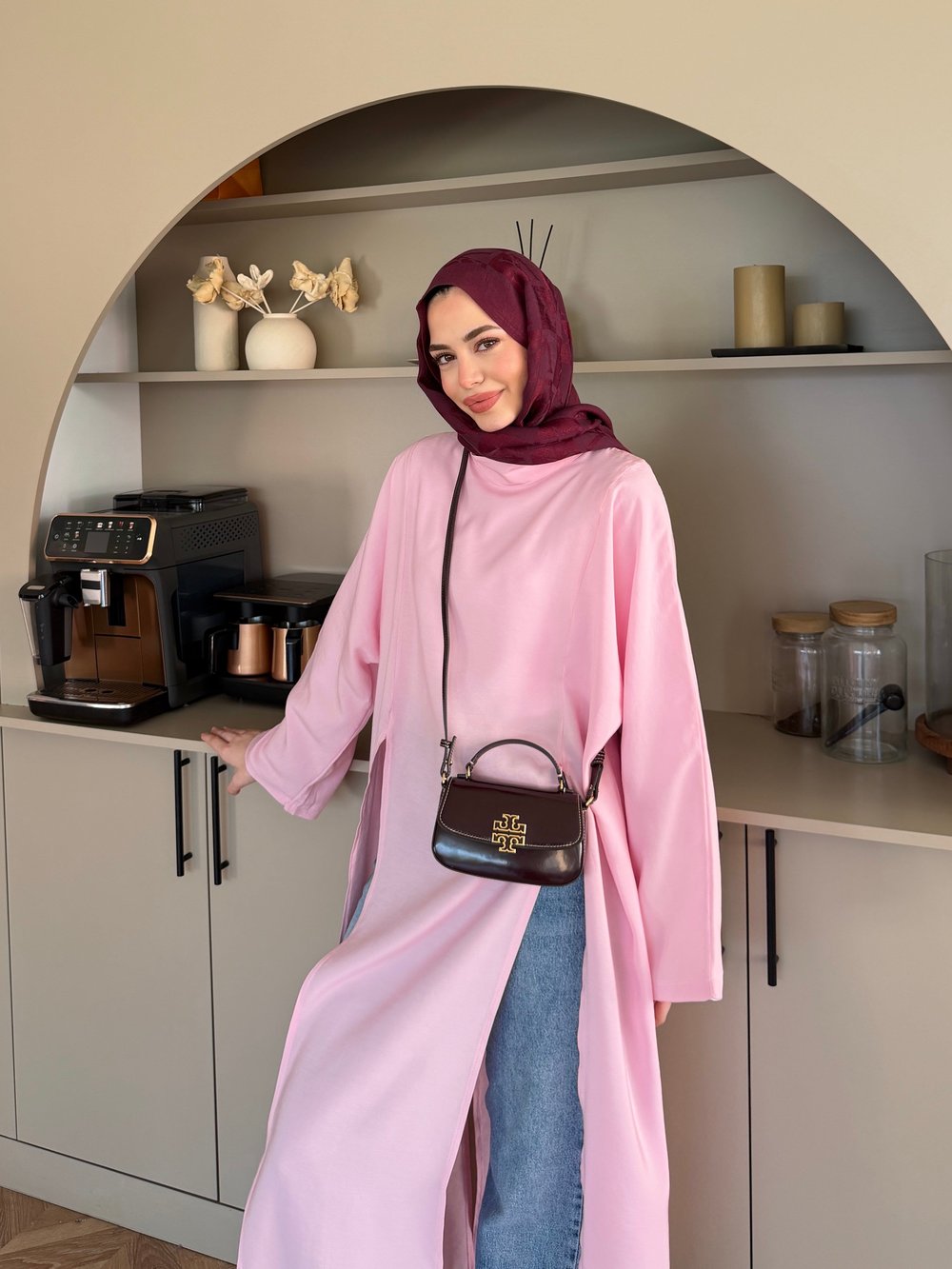 Lina Yırtmaçlı Bluz Pembe (4507)