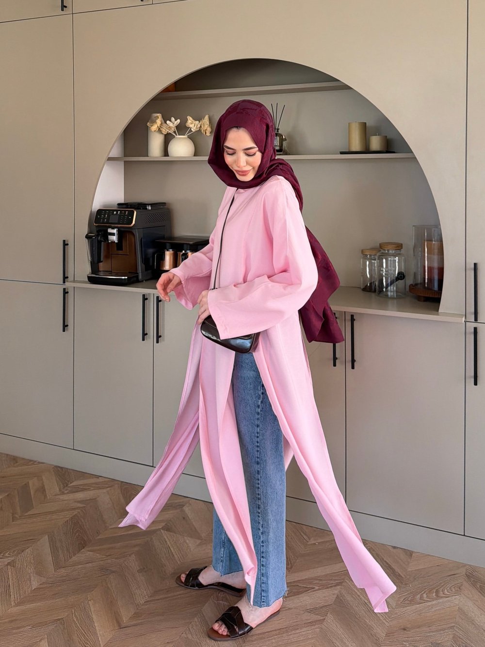 Lina Yırtmaçlı Bluz Pembe (4507)