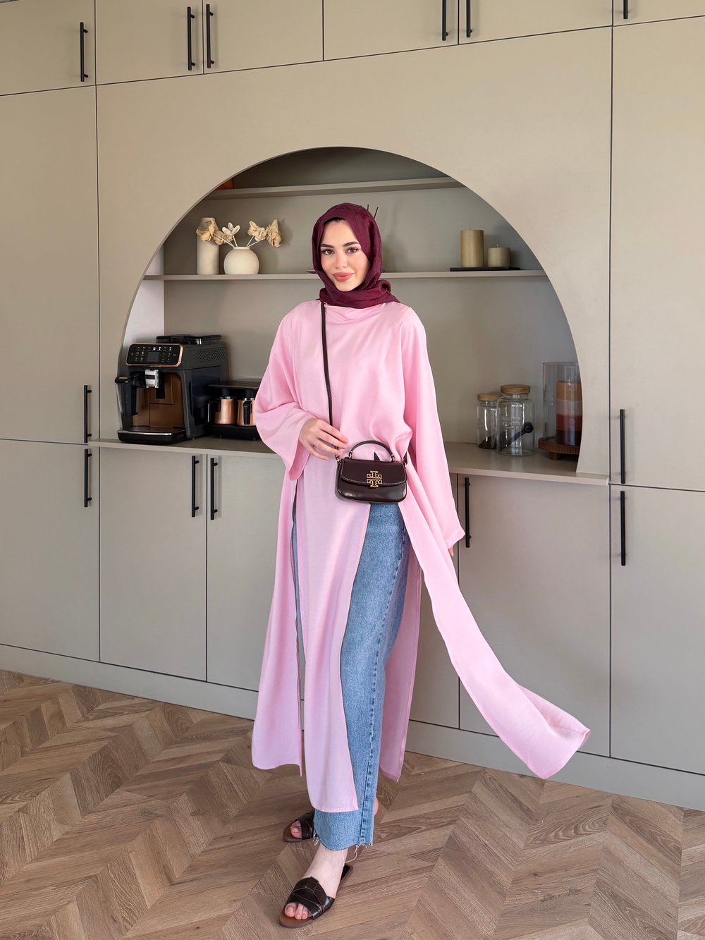 Lina Yırtmaçlı Bluz Pembe (4507)