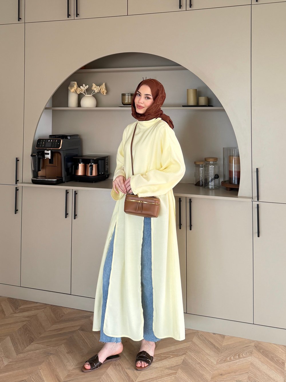 Lina Yırtmaçlı Bluz Sarı (4507)