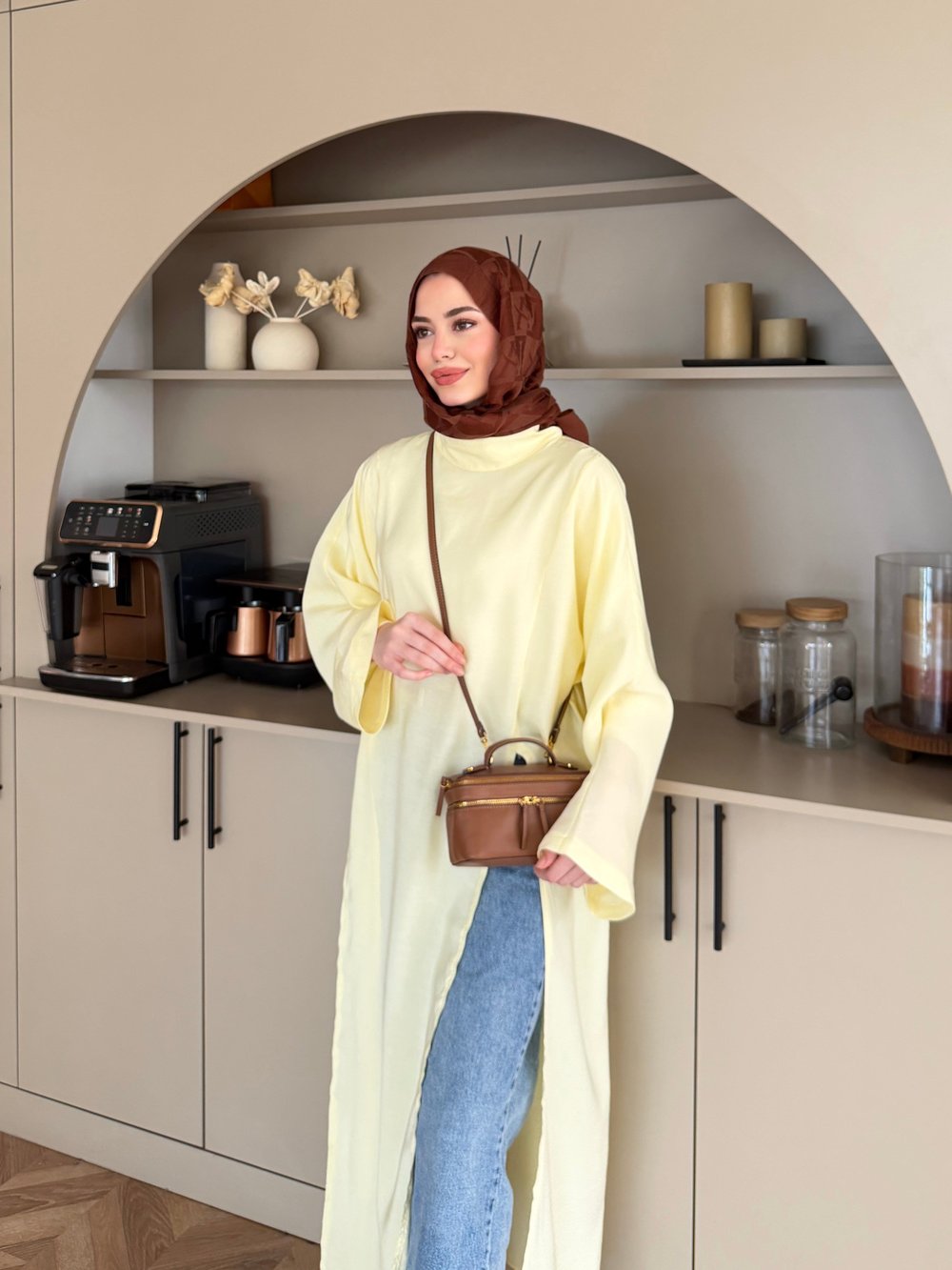 Lina Yırtmaçlı Bluz Sarı (4507)