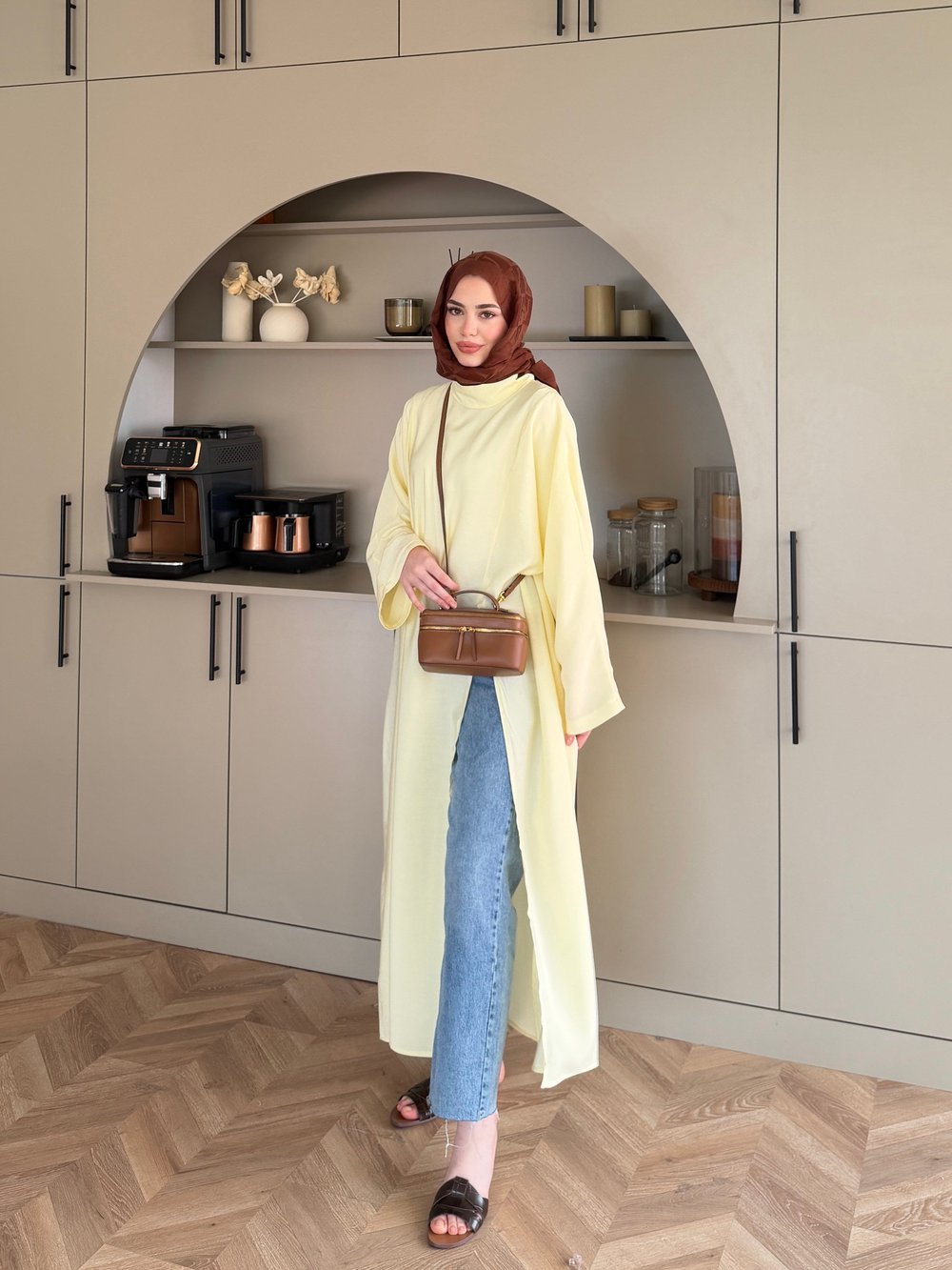 Lina Yırtmaçlı Bluz Sarı (4507)