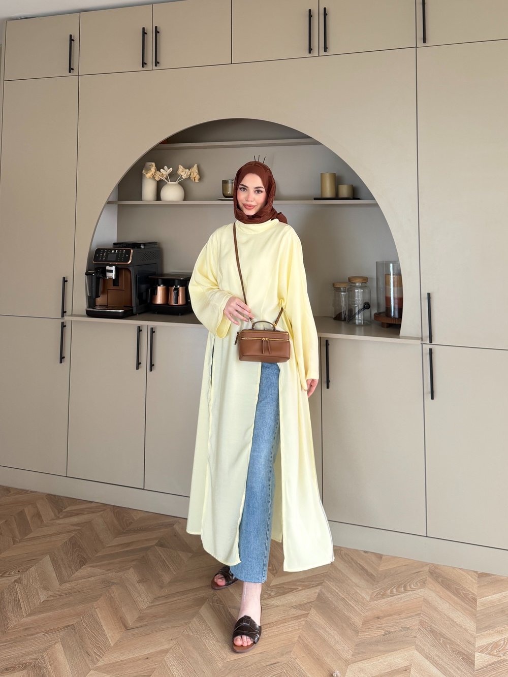 Lina Yırtmaçlı Bluz Sarı (4507)