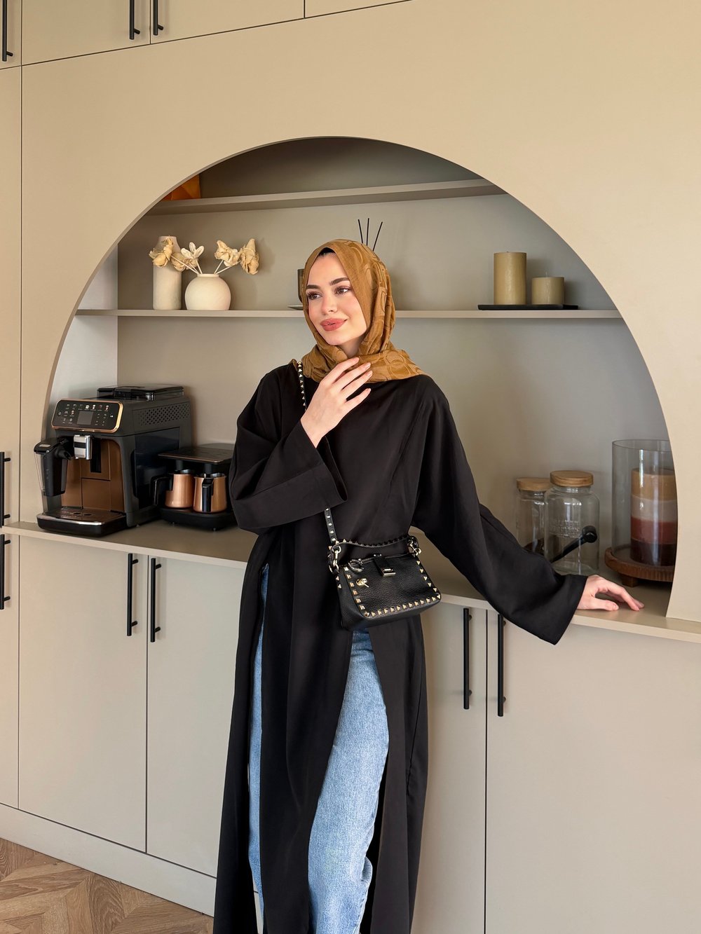 Lina Yırtmaçlı Bluz Siyah (4507)