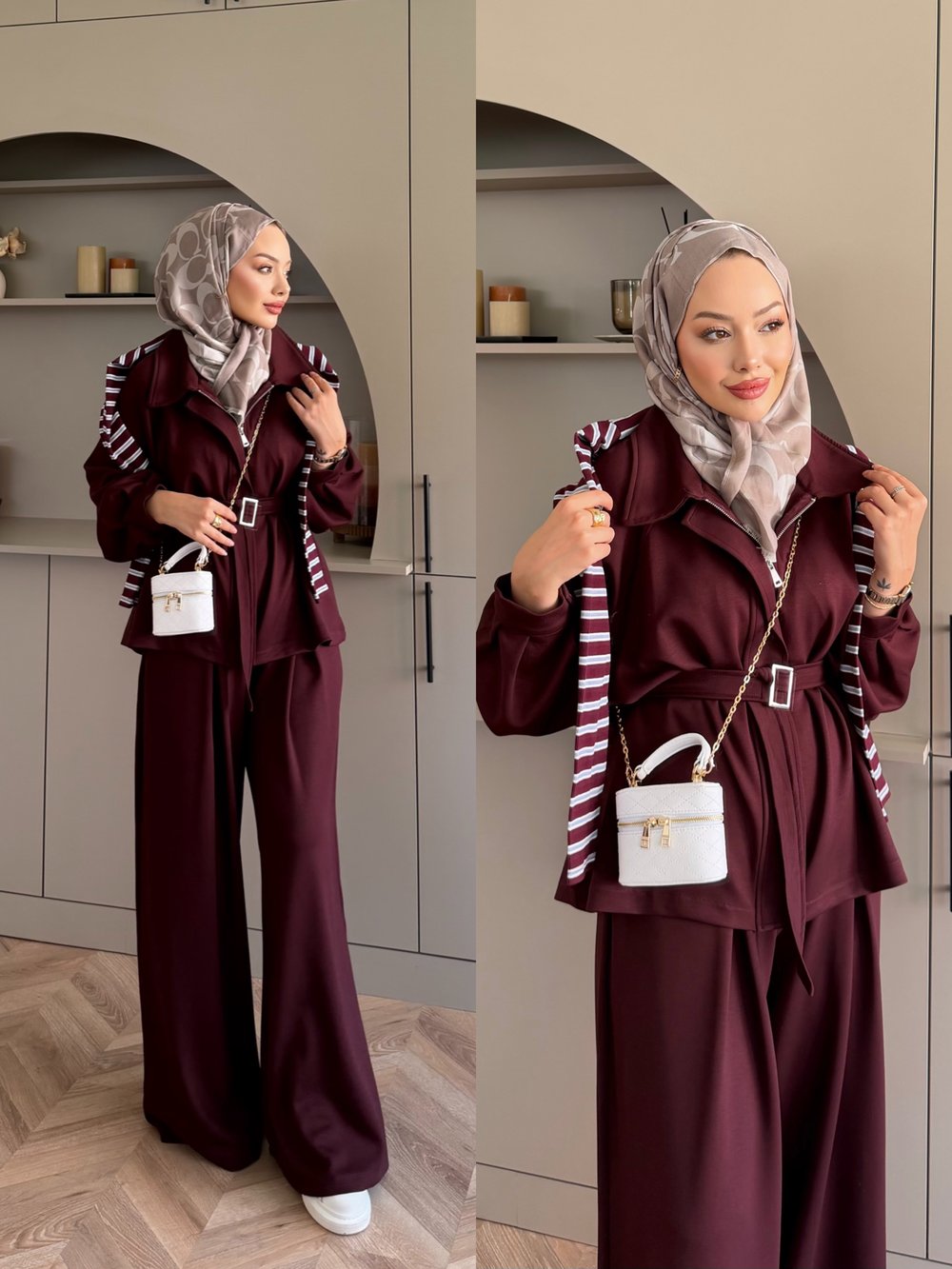 Linel Fermuarlı Oysh Takım Bordo (4555)
