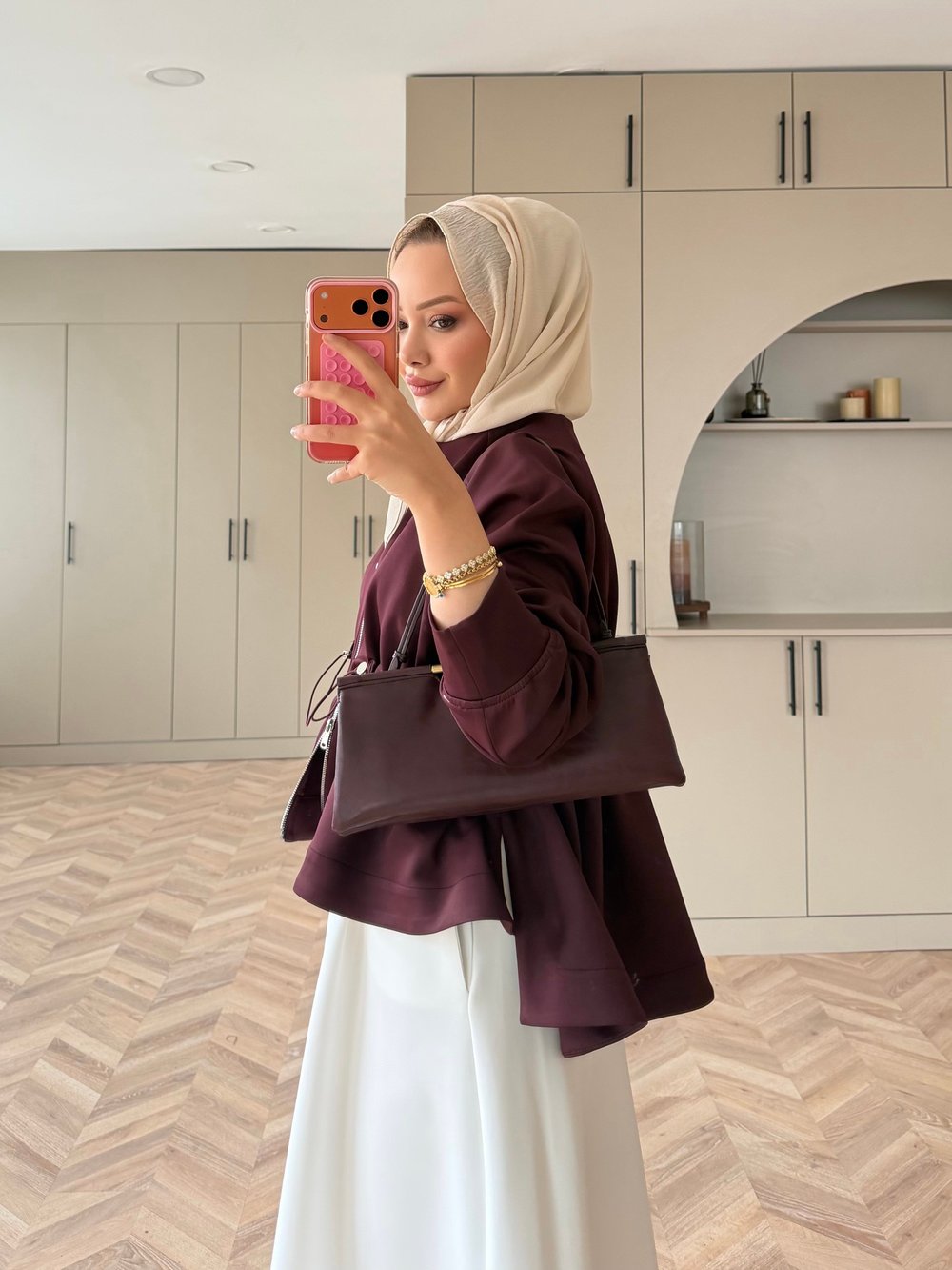 Lioli Beli Büzgülü Ceket Bordo (160004)