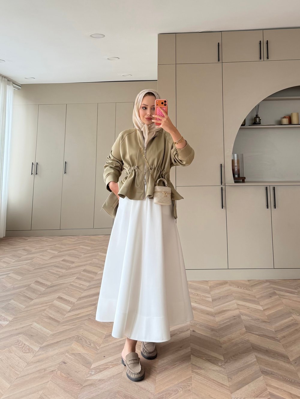 Lioli Beli Büzgülü Ceket Haki (160004)